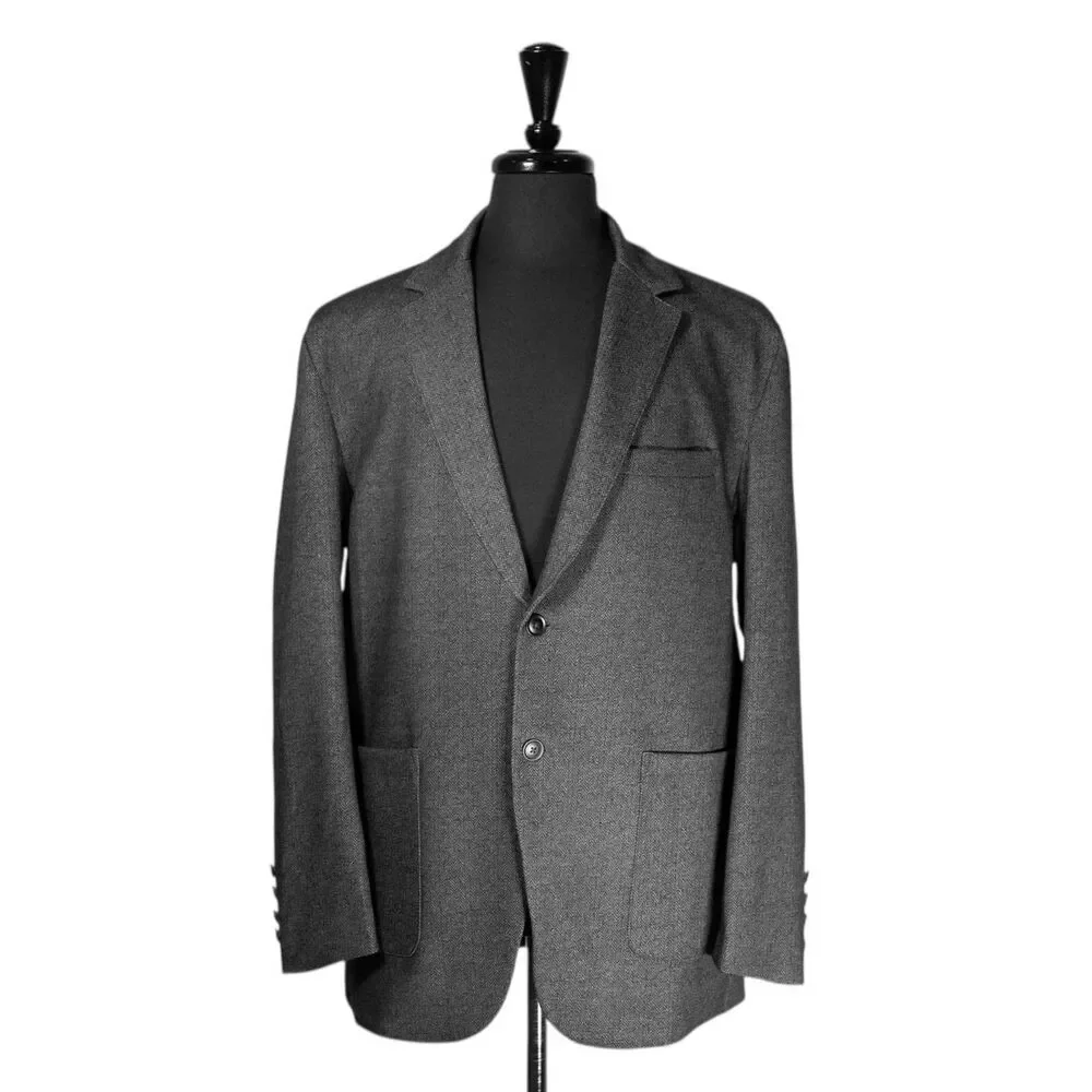 Jos A Bank Reserve Mens XL Gray Stretch Tailored Fit Blazer Jacket Lined 46R